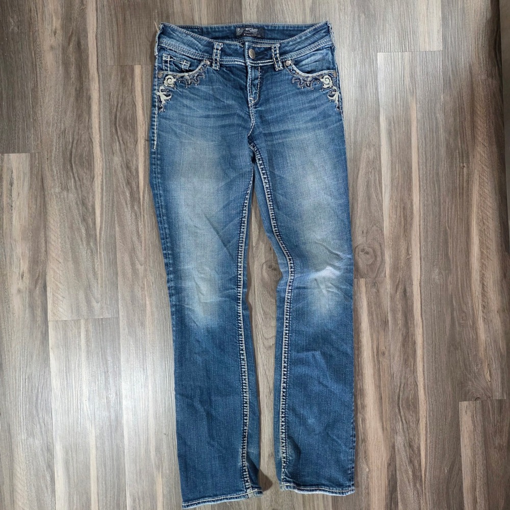 Silver‎ Jeans Co Suki Flap 17 Bootcut Blue Denim Jeans W27 L33 Medium Wash 1305
